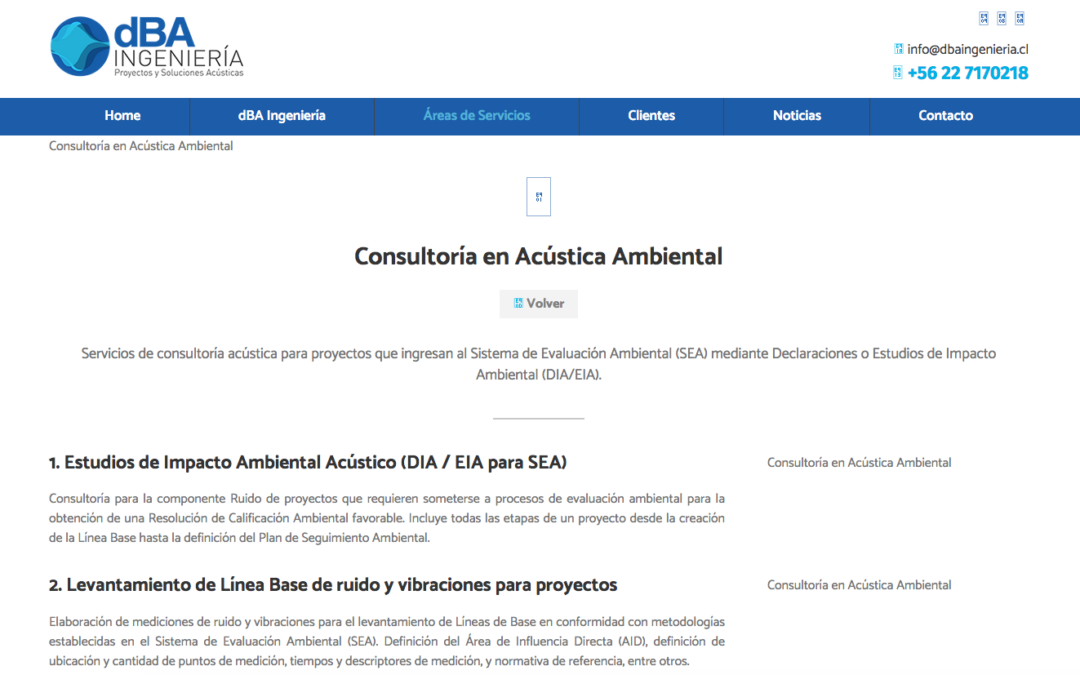 DBA Ingeniería, Estudios Acústicos en la RM