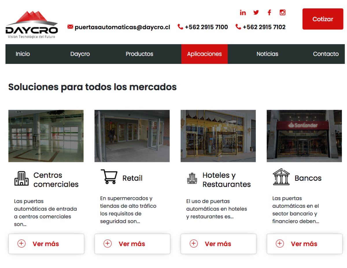 Puertas en centros comerciales en chile