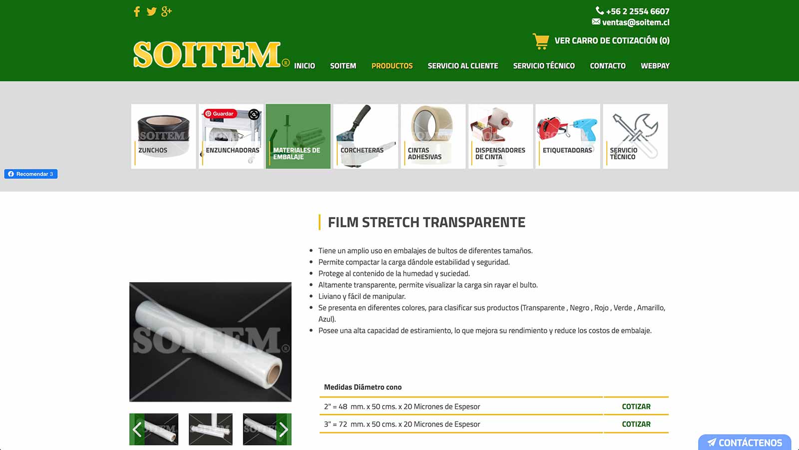 Soitem, materiales para embalaje