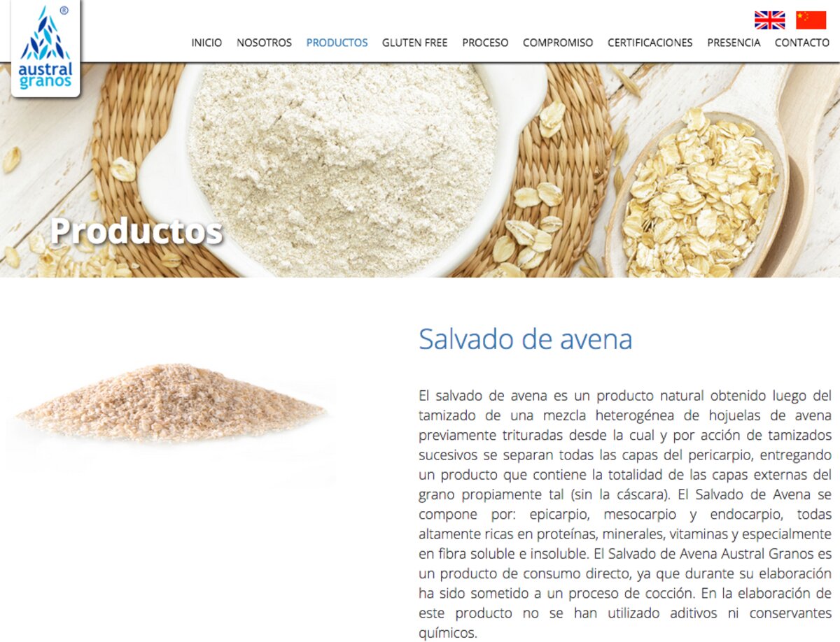 Venta de avena en chile